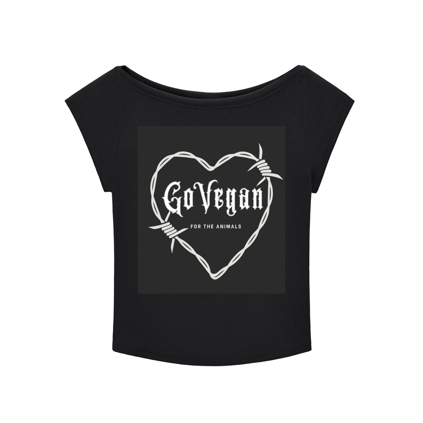 Go Vegan Barbed wire Essential Wide Neck Baby T-shirt