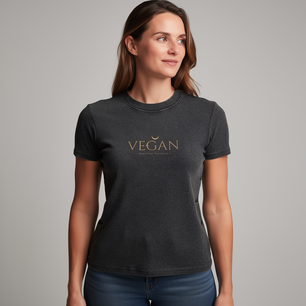 Vintage Washed Bodycon Cotton T-Shirt