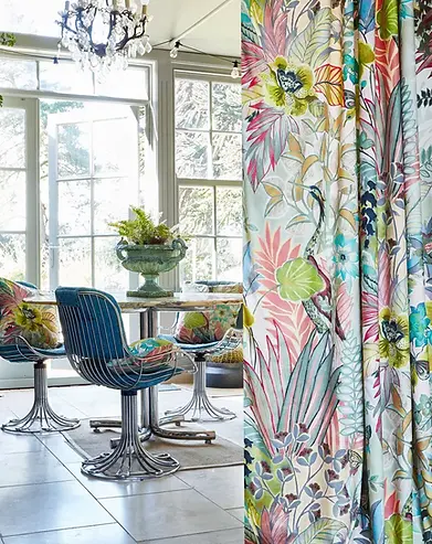 Curtains are Warwick Botanist Book fabric