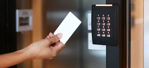 Commercial access control systems are essential security solutions designed to protect businesses, offices, warehouses, and commercial facilities by managing and monitoring building entry. Modern business access control systems use technologies such as key card access, mobile credentials, keypad entry systems, and biometric access control to ensure only authorized personnel can enter restricted areas. These advanced door access control systems integrate with security cameras, alarm systems, and building security networks to provide complete commercial security management. With features like remote access control, user permission management, and activity tracking, professionally installed commercial access control systems improve workplace security, streamline employee access, and provide scalable business security solutions for growing organizations.