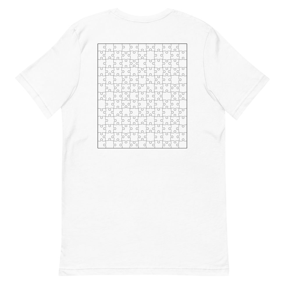 Thumbnail: Puzzle Pals Yearbook Signatures | Unisex t-shirt, double-sided | Light colors
