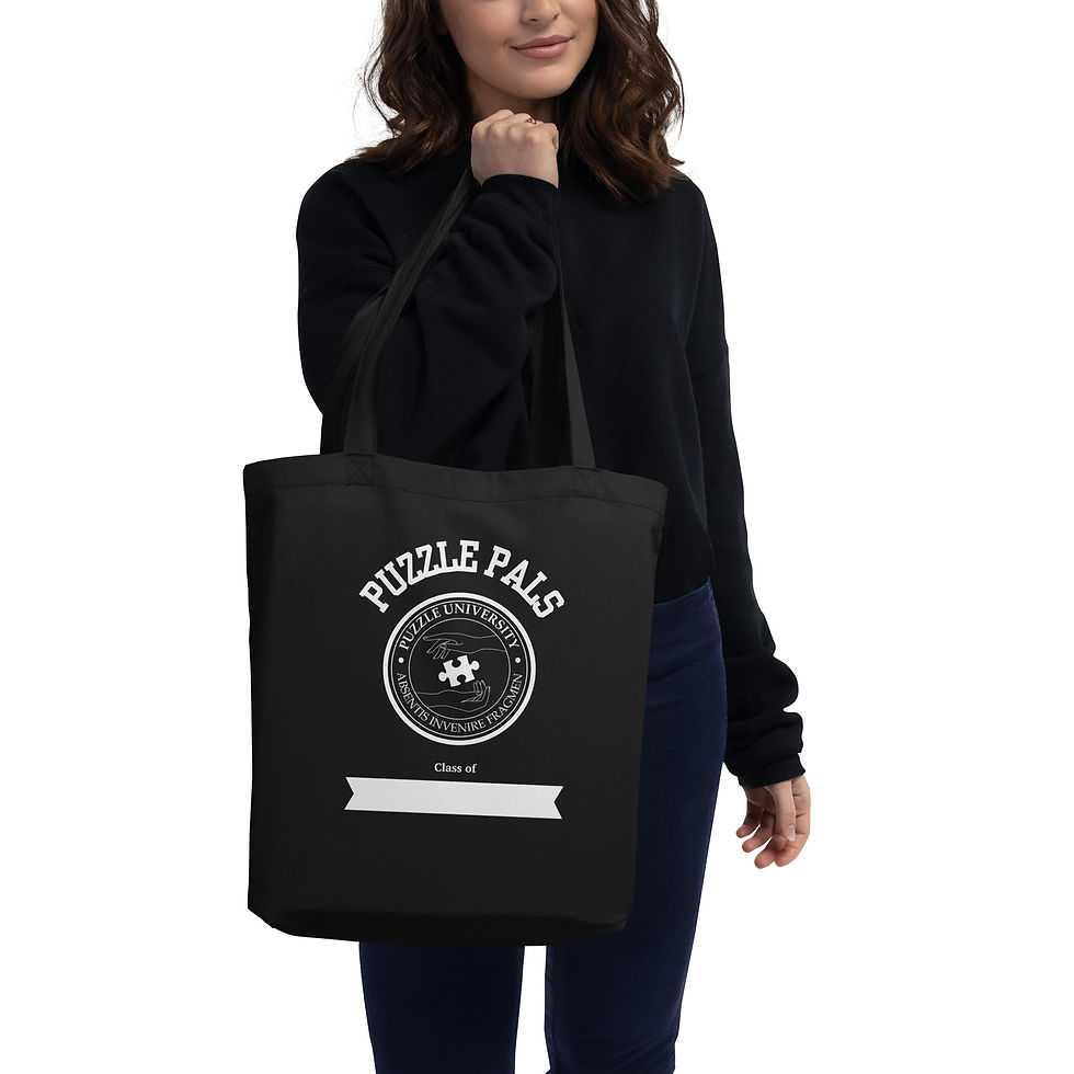 Thumbnail: Puzzle Pals Yearbook Signatures | Eco Tote Bag | Black