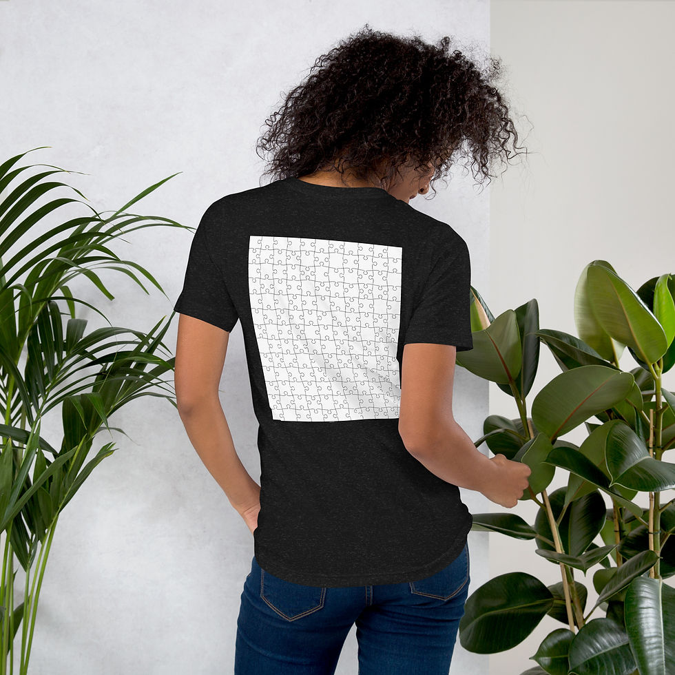 Thumbnail: Puzzle Pals Yearbook Signatures | Unisex t-shirt, double-sided | Dark colors