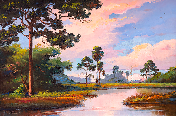 Painting of Backcountry Backus scene by James Gibson