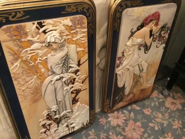 サムネイル： レリーフ　4つの時の流れ　ミューシャ　4枚組