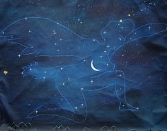 Huile sur toile, peinture, Garance Monziès, rêve, constellation, étoiles, Andrea Juhan, Lune, Miyazaki
