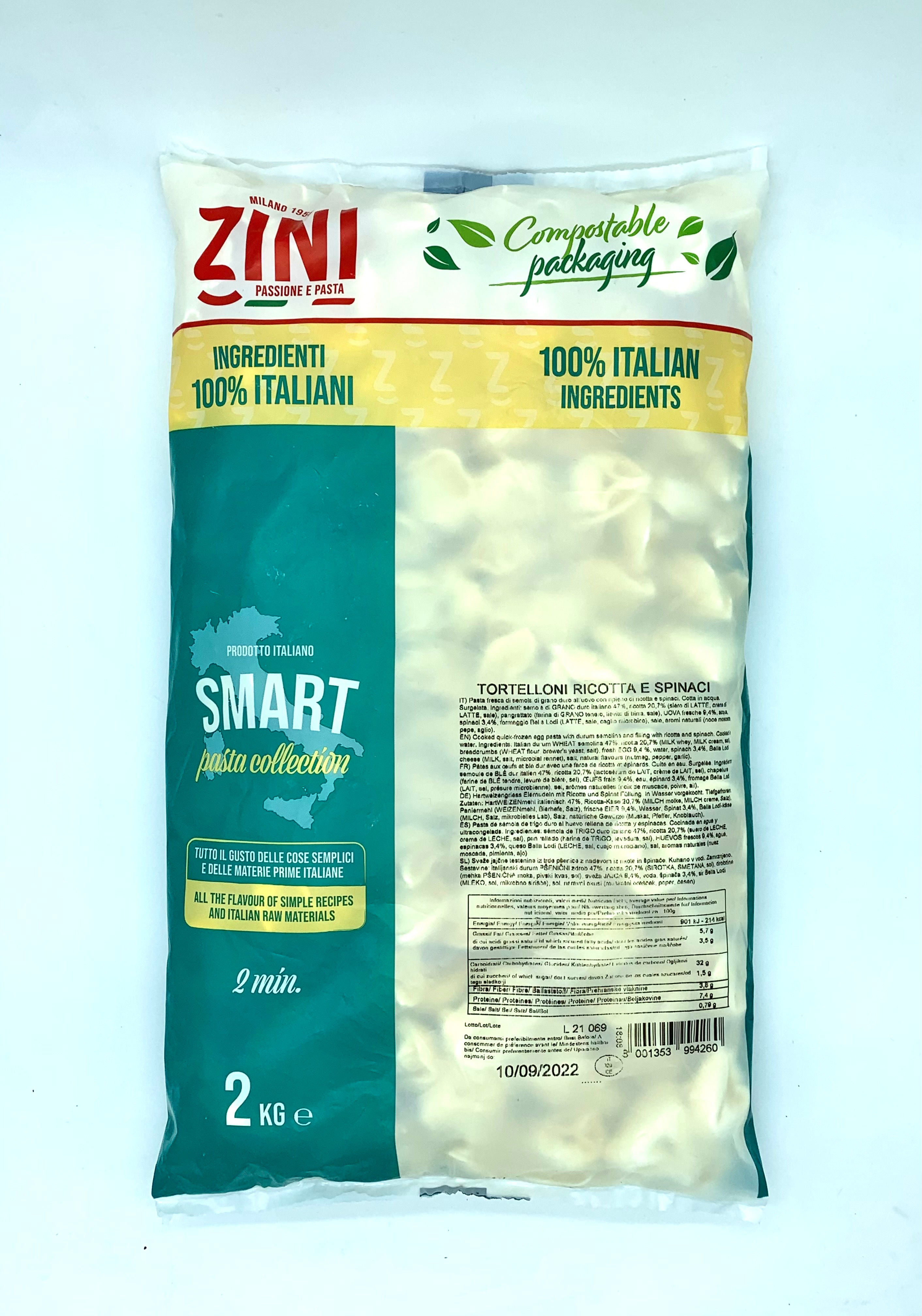 Zini Tortelloni Ricotta & Spinach 2KG