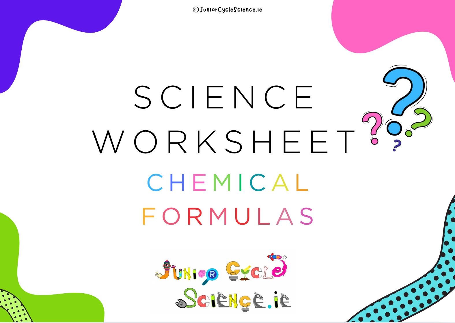 Worksheet: Chemical Formulas