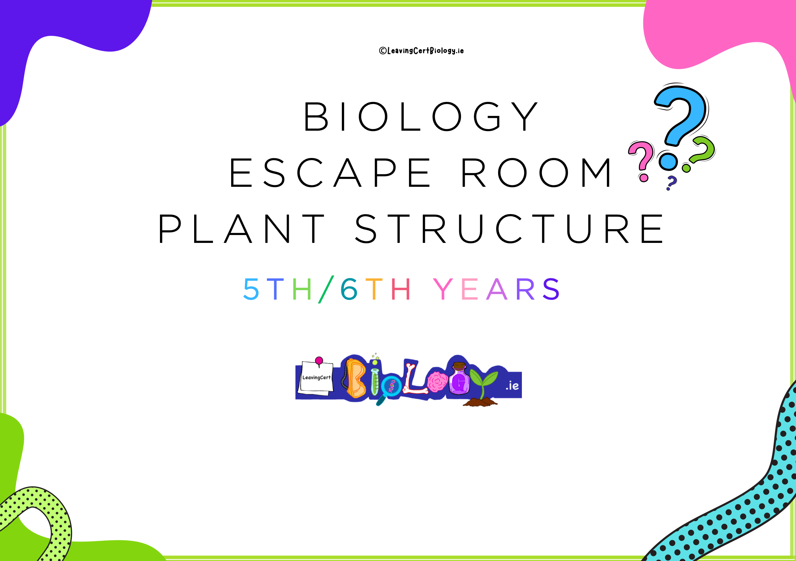 Plant Structure Biology Escape Room