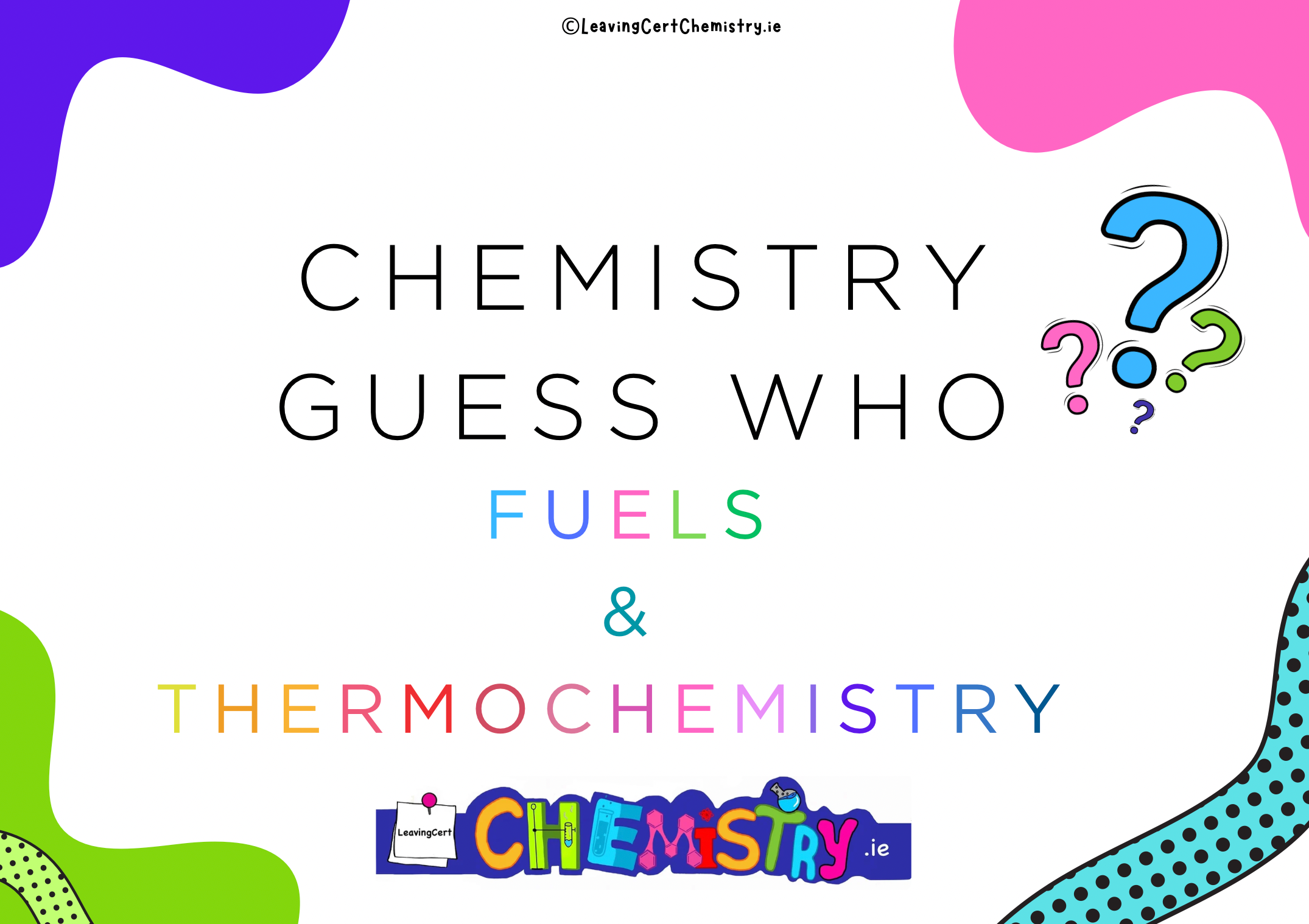 Chemistry Guess Who: Organic Fuels + Thermochemistry