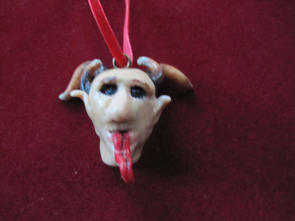 Krampus head tree decoration