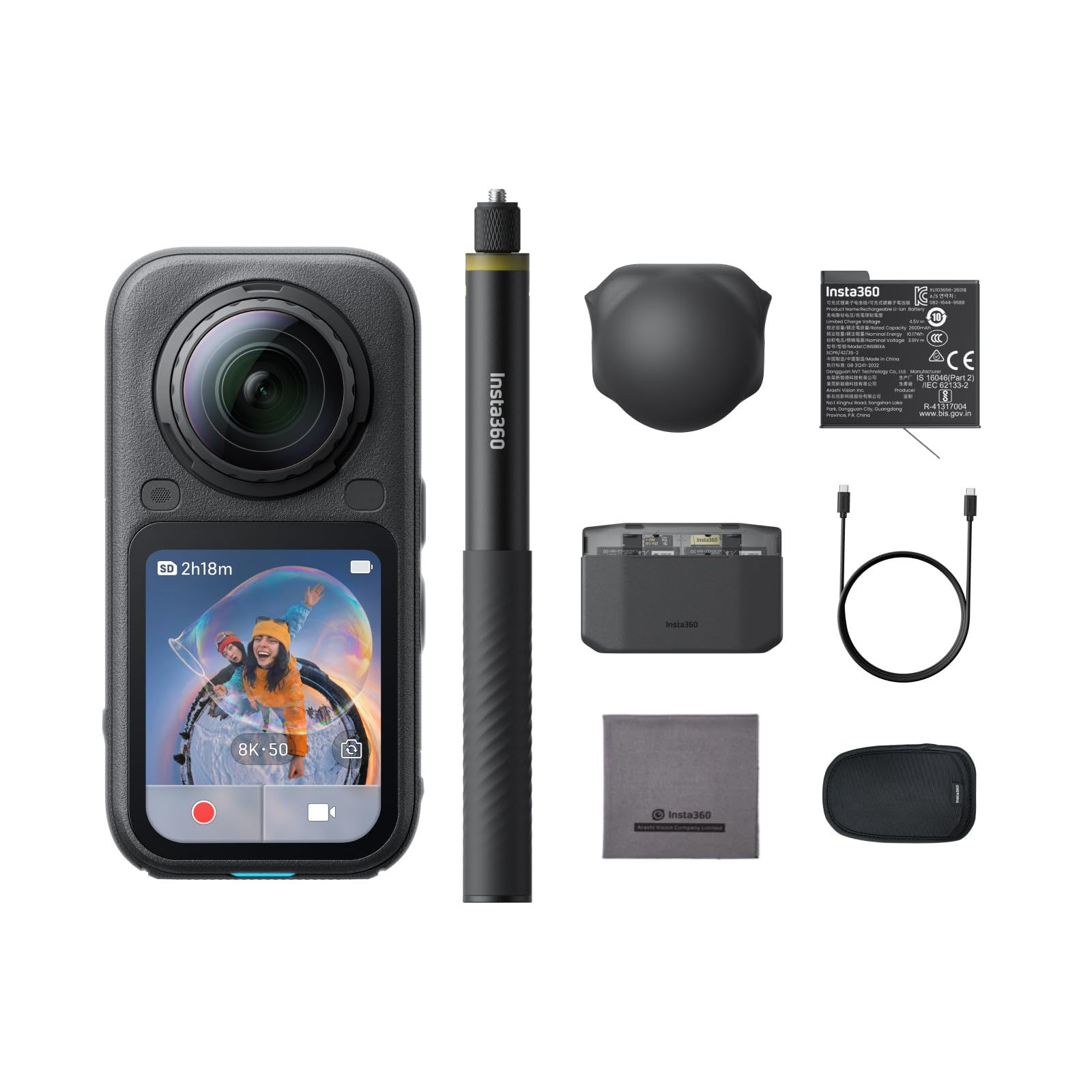 Insta360 X6 Essentials Bundle - 8K 360 Camera with 1/1.1'' Sensors