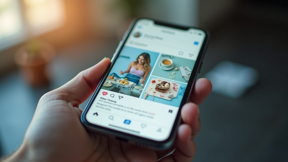 Close-up view of a smartphone displaying a social media business page