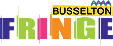 Colourful logo spelling out Busselton Fringe