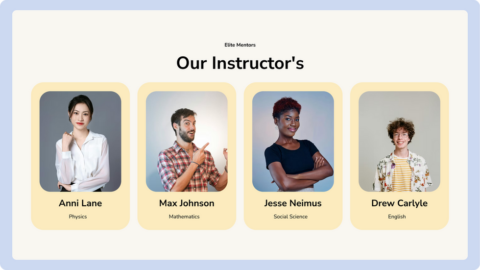 E-learning Template, wix studio template, Instructors page