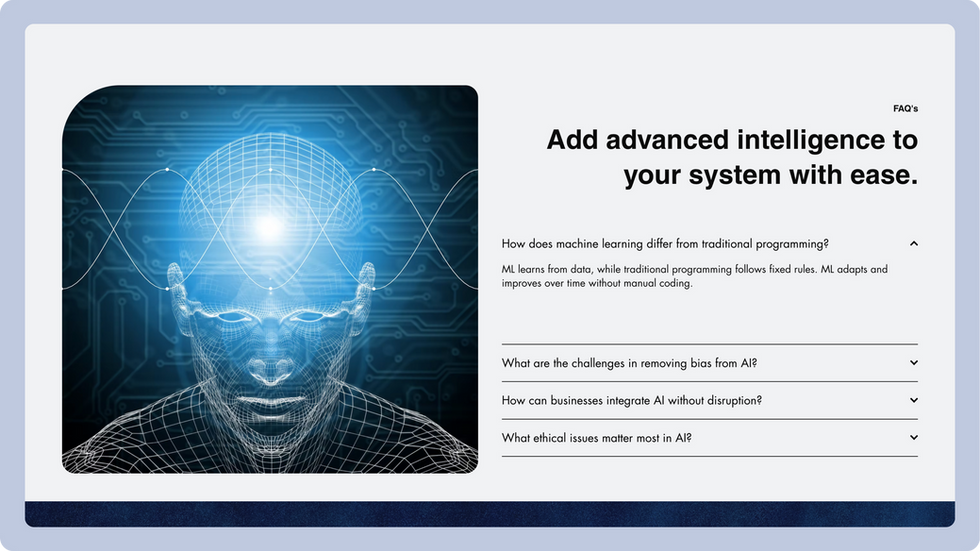 AI Company Template, wix studio template, FAQ's page