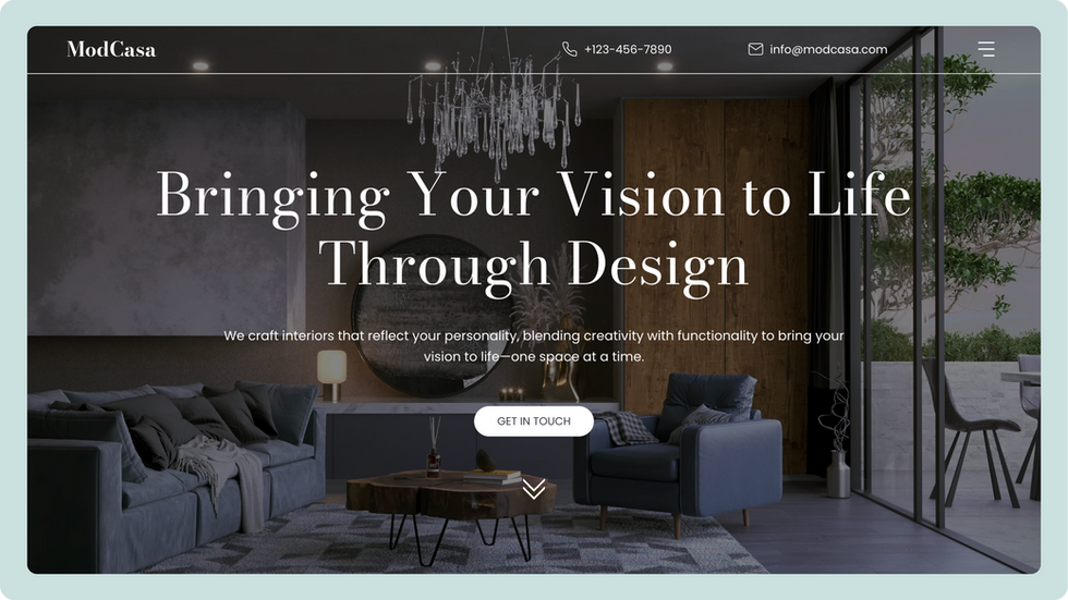 Interior Architect Template, wix studio template, Home page
