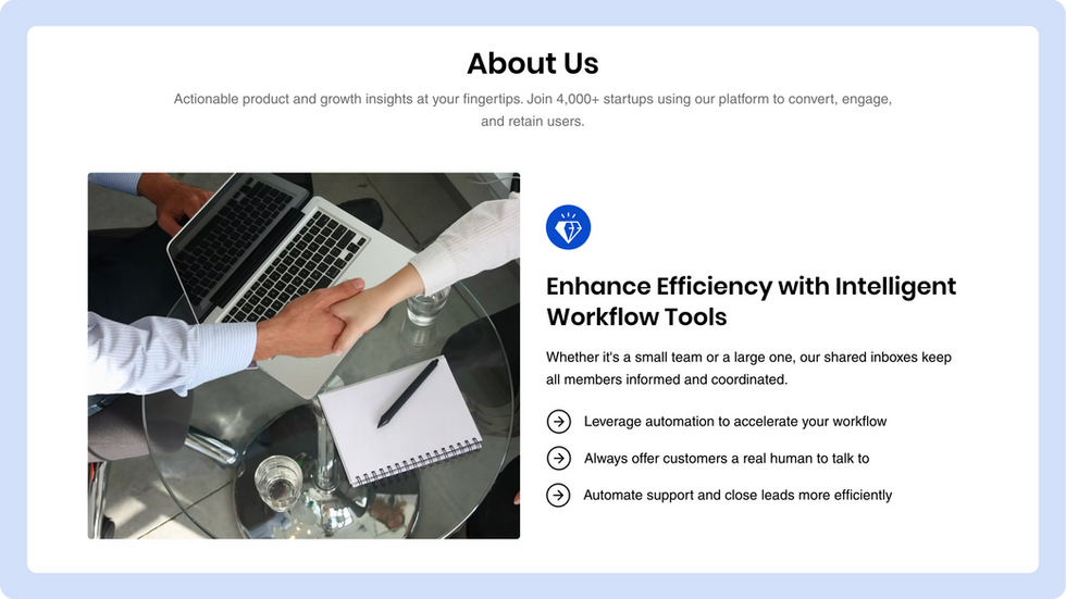 SaaS Startup Template, wix studio template, About page