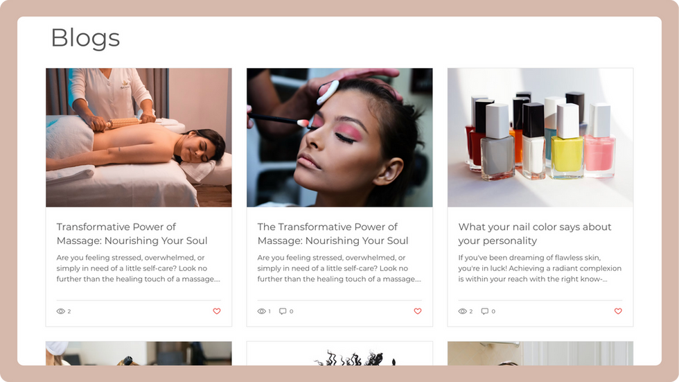 Beauty Salon Template, wix studio template, Blog page