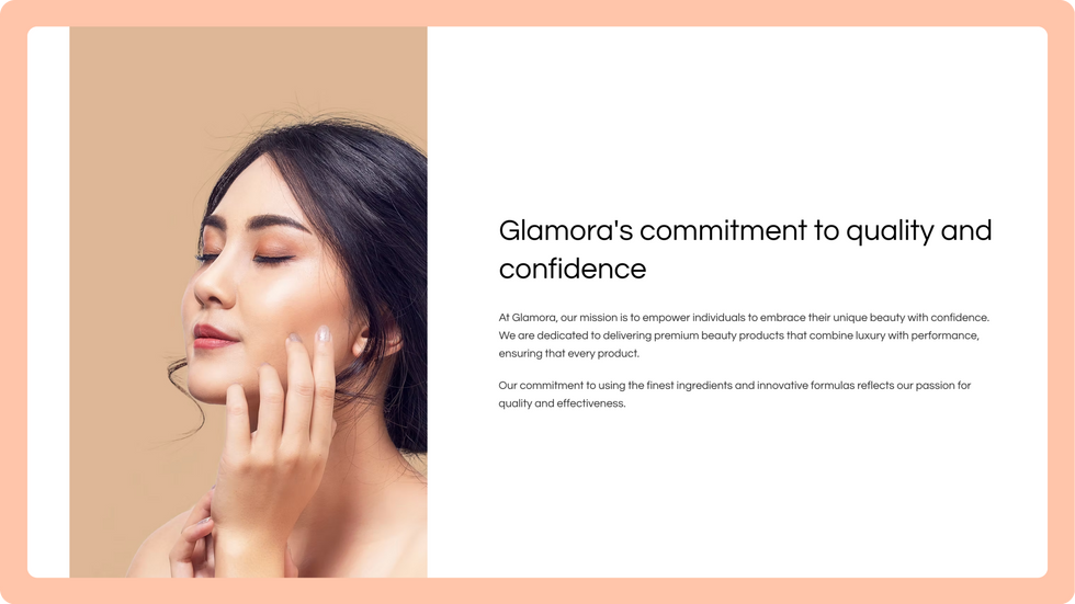 Beauty Products Template, Wix Studio template, Our Mission page