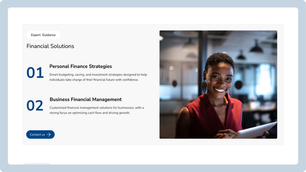 Financial Consultants Template, wix studio template, Expert Guidance page