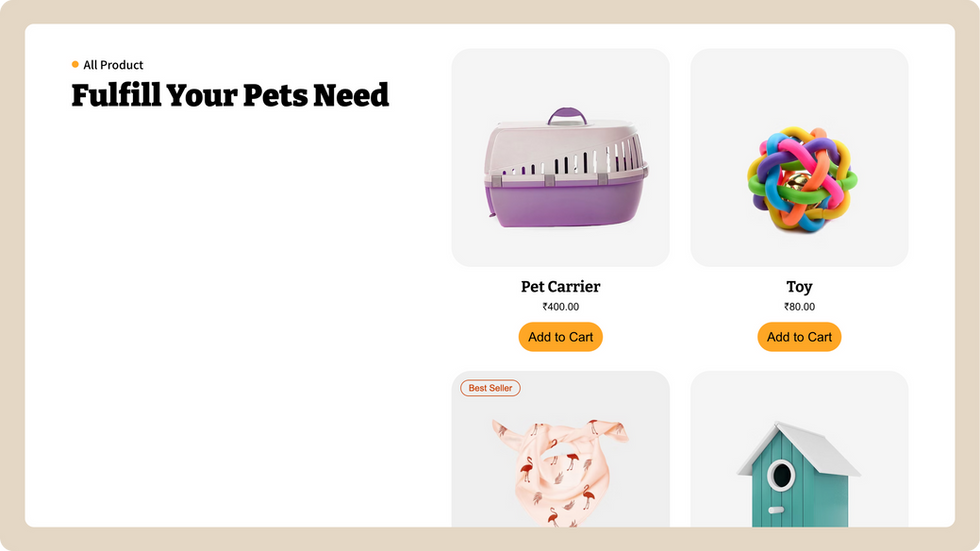 Pet Products Template, wix studio template, Product page