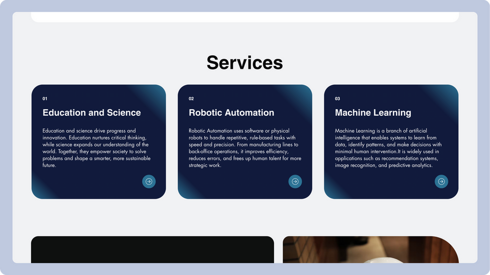 AI Company Template, wix studio template, Services page