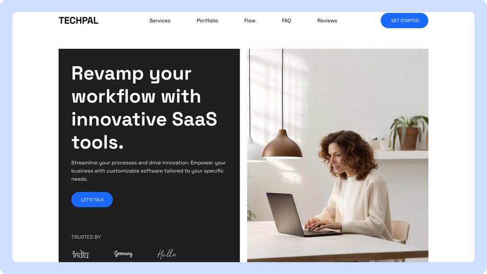 Saas Template, wix studio template, Home page