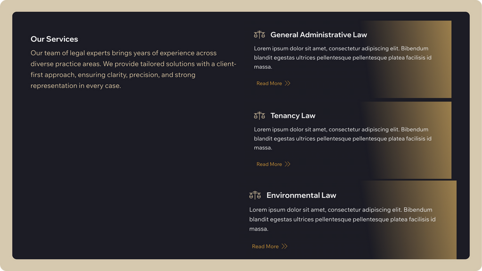 Legal Services Template, wix studio template, Services page