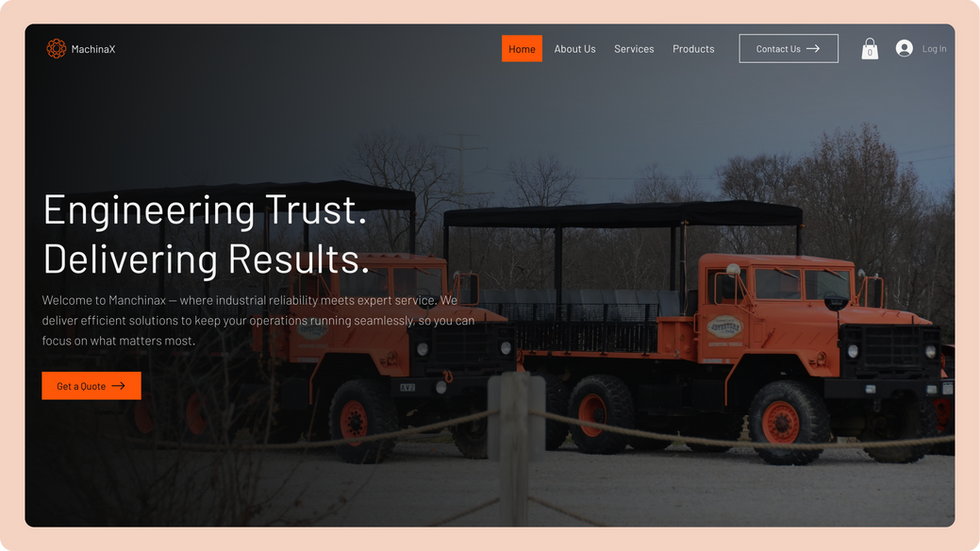 Industrial Solutions Template, wix studio template, Home page
