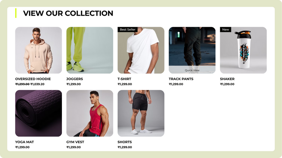 Gym Template, wix studio template, Store page