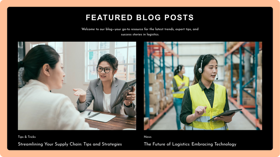 Moving Company Template, wix studio template, Featured blog page