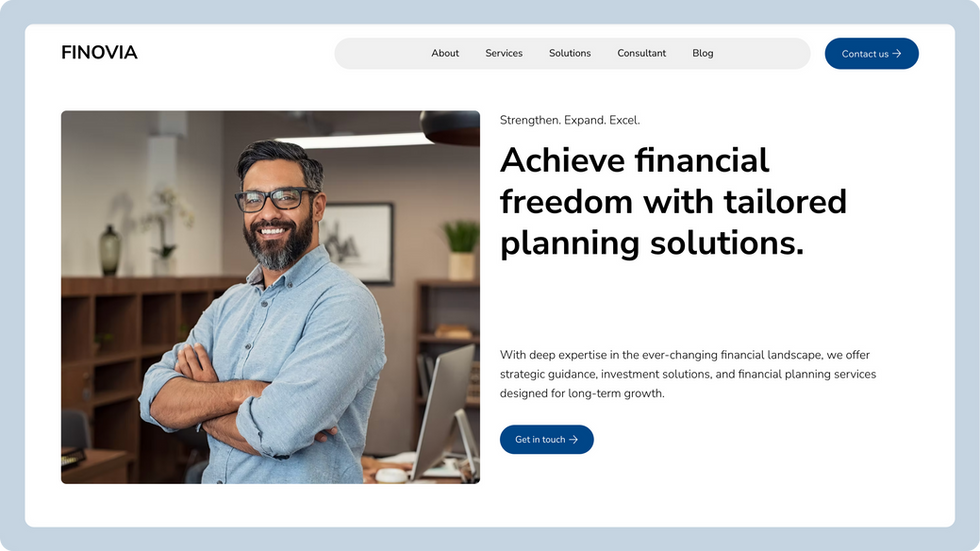 Financial Consultants Template, wix studio template, Home page