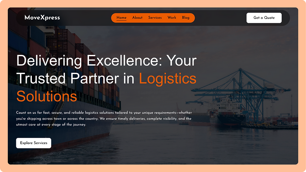 Moving Company Template, wix studio template, Home page