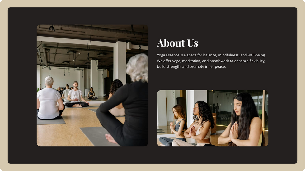 Yoga Studio Template, wix studio template, Classes page