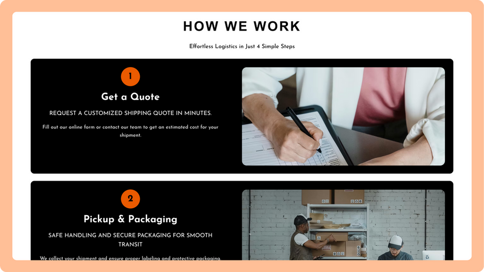 Moving Company Template, wix studio template, About page