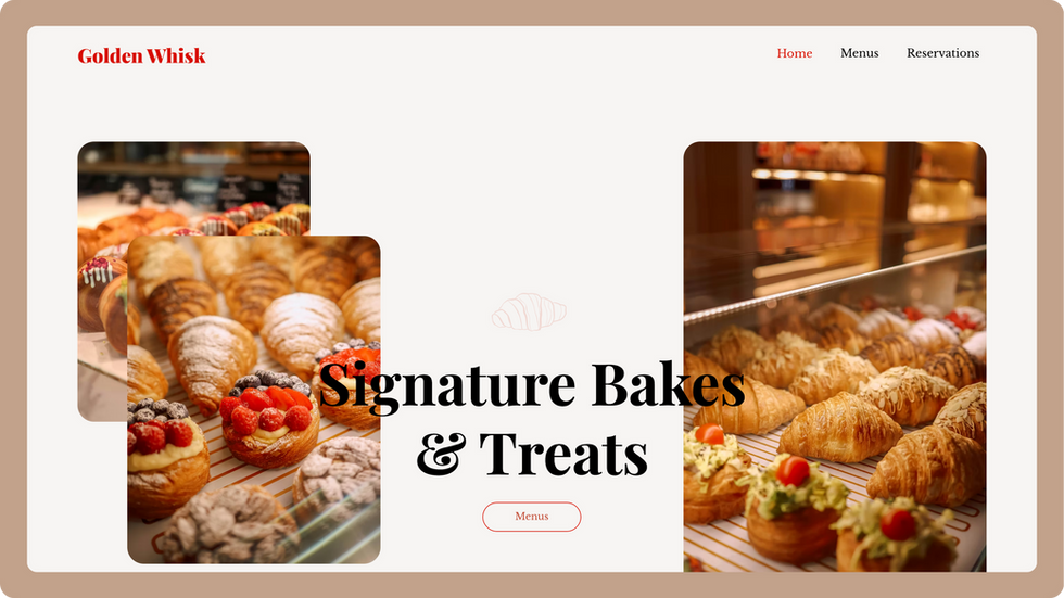 Bakery Template, wix studio template, Home page