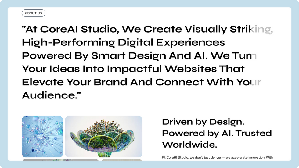 AI Agency Template, wix studio template, About page