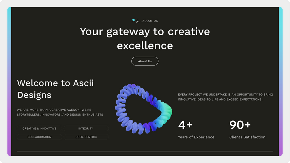 Creative Tech Agency Template, wix studio template, About page