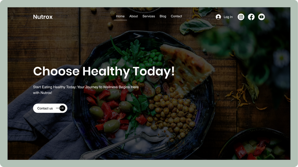 Nutritionist Template, wix studio template, Home page