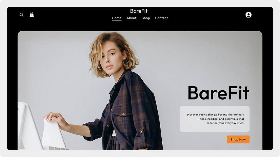 Clothing Store Template, wix studio template, Home page