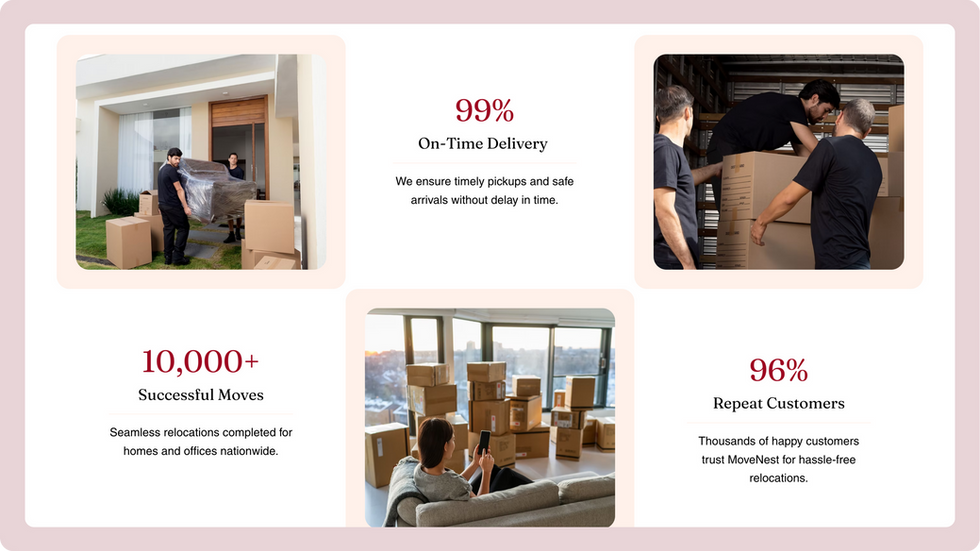 Moving Services Template, wix studio template, About page