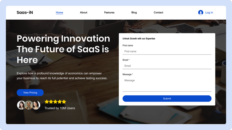SaaS Startup Template, wix studio template, Home page