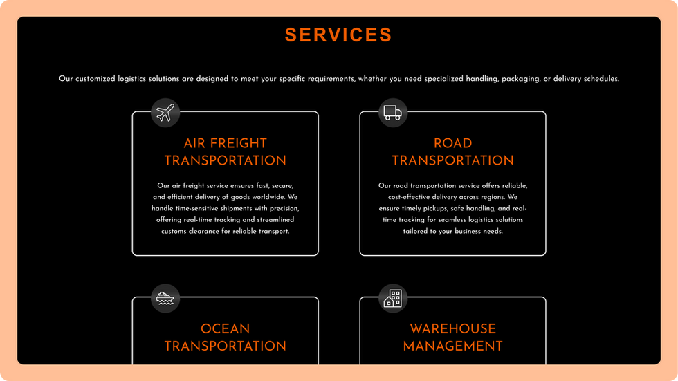 Moving Company Template, wix studio template, Services page