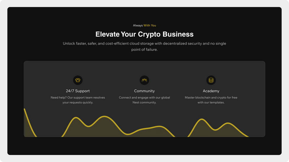 Bitcoin Trader Template, wix studio template, Features page