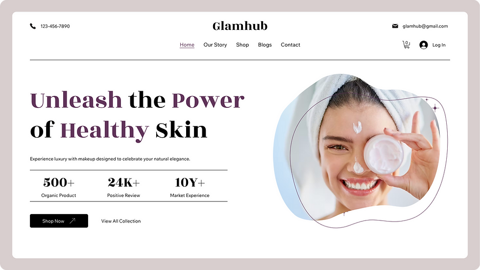 Beauty Store Template, wix studio template, Home page