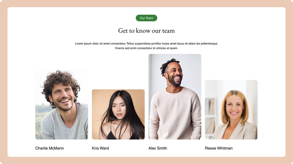 Chiropractic Clinic Template, wix studio template, Meet our Team page