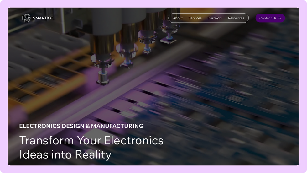IoT Solutions Template, wix studio template, Home page