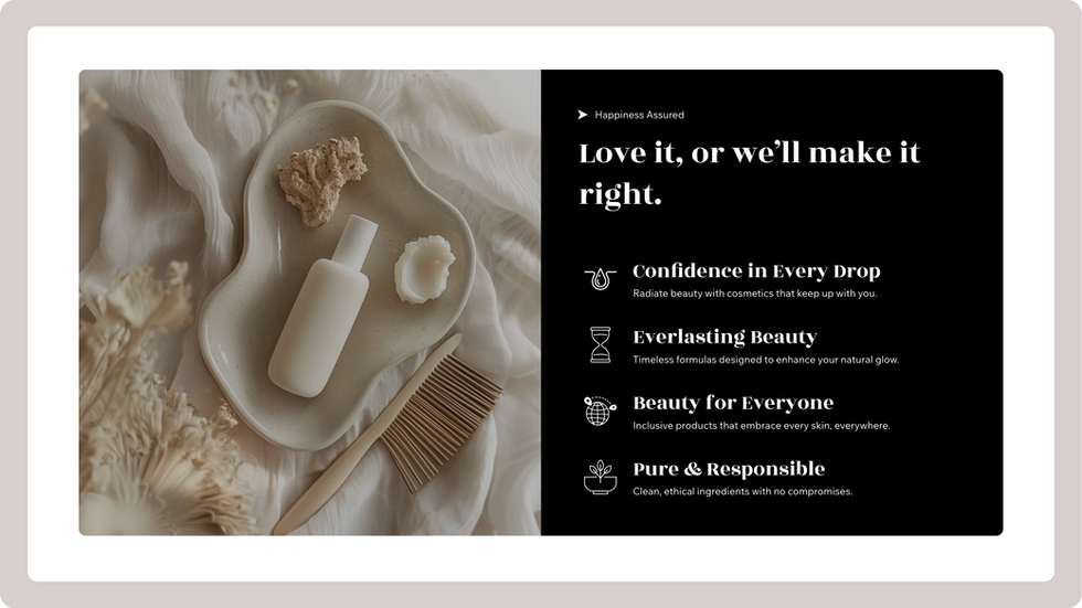Beauty Store Template, wix studio template, Features page
