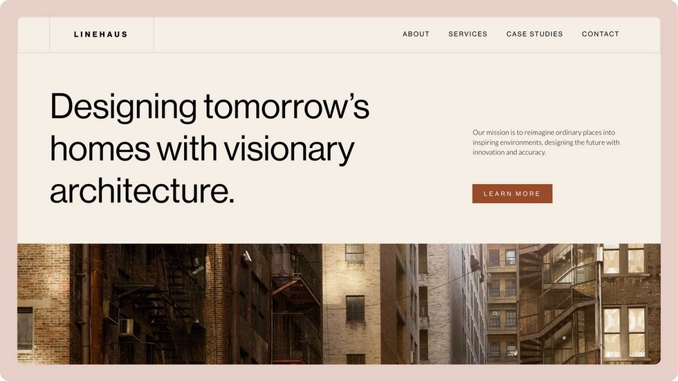 Interior Design Agency Template, wix studio template, Home page